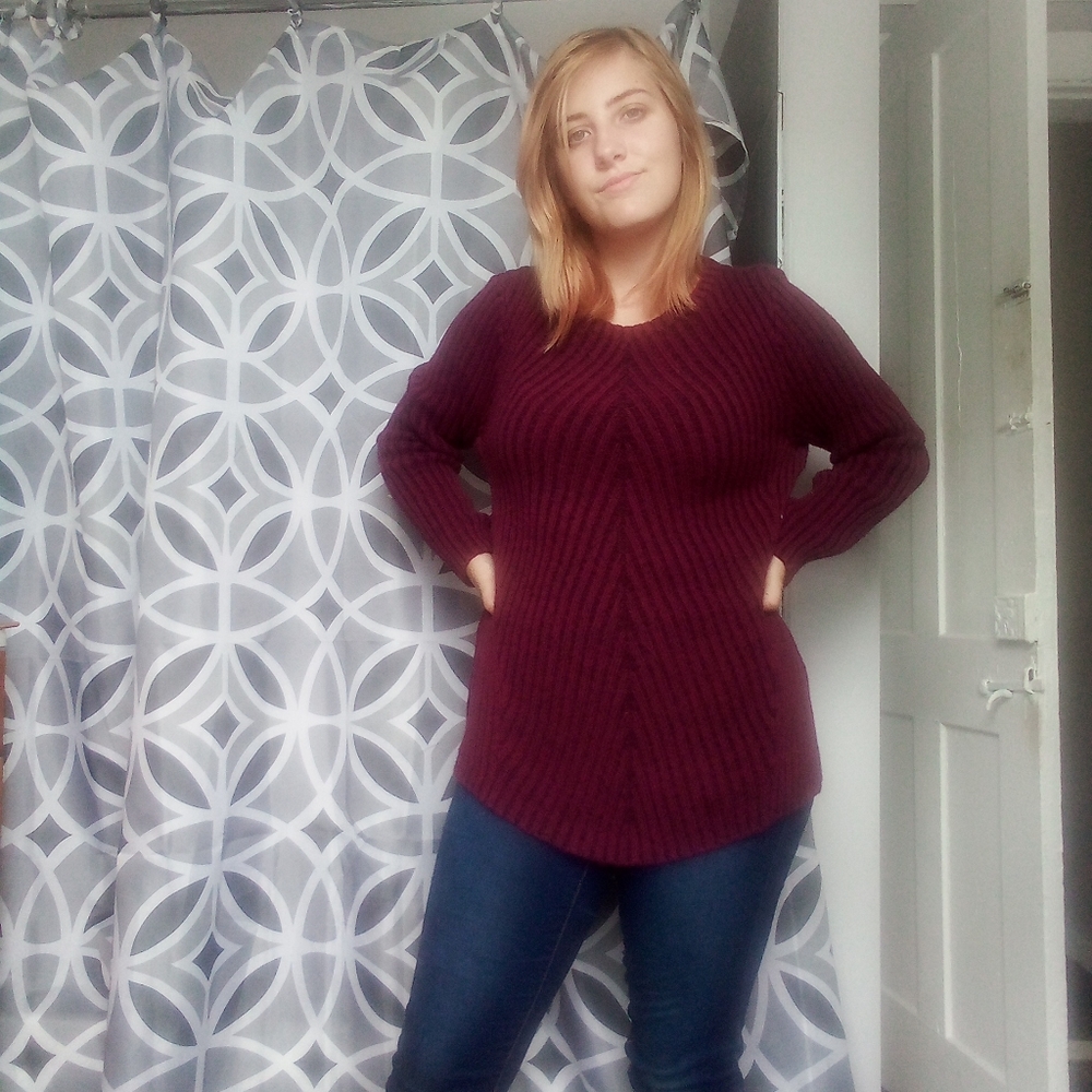 Black and red fall sweater comfy